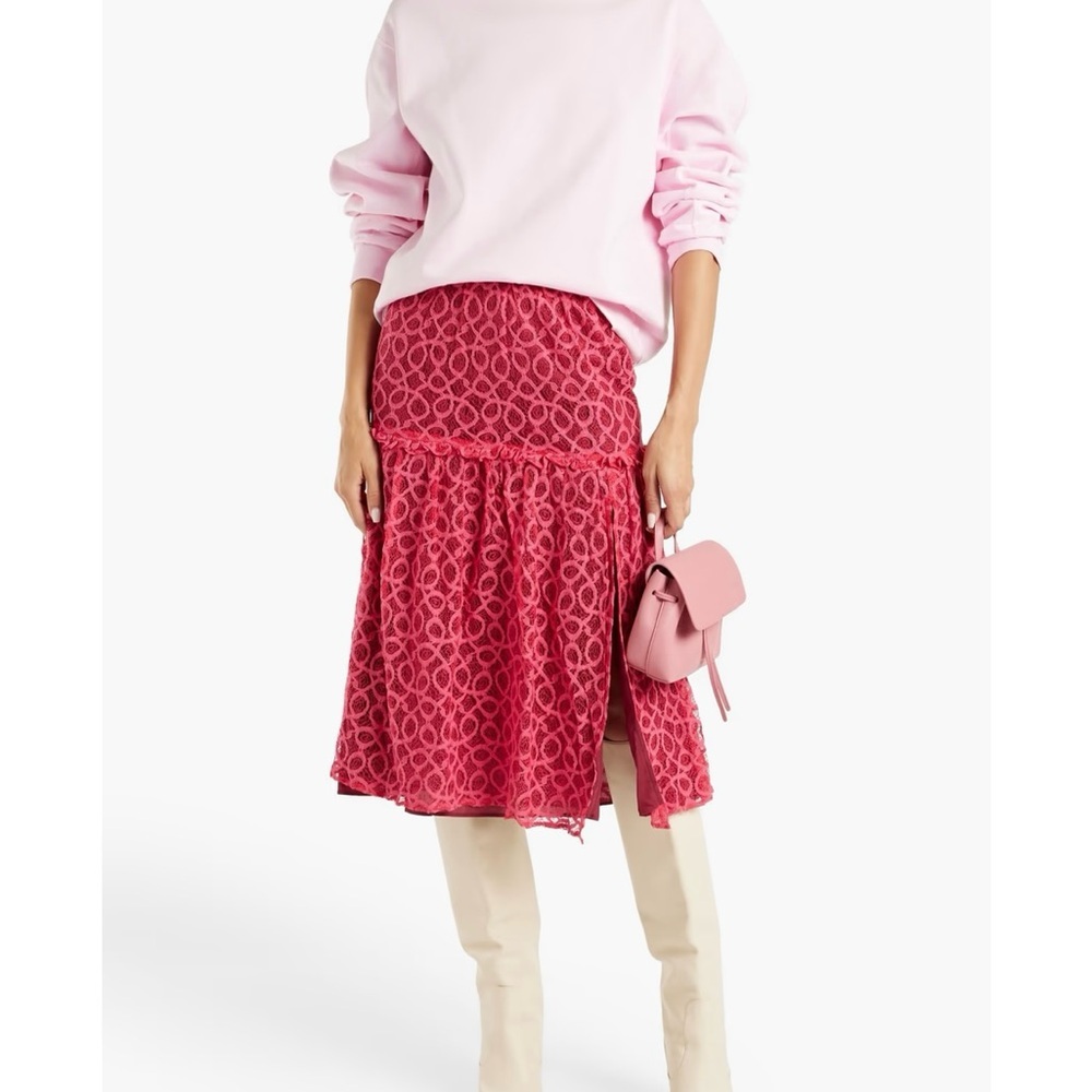 NWT. Walter‎ Baker Hydee Cerise Lace Midi Skirt. Size 6.